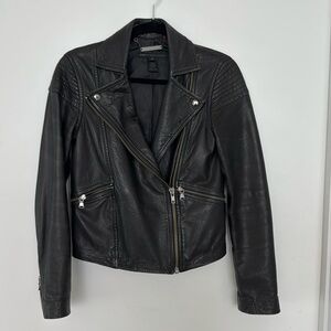 Marc by Marc Jacobs Black Leather Moto Jacket Size XS